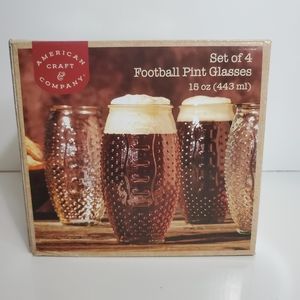American Craft & Company Footbal Shaped Pint Beer Glasses 4